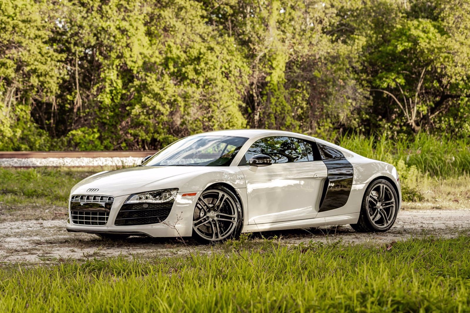 White Audi R8 enthusiast vehicle photographed outdoors
